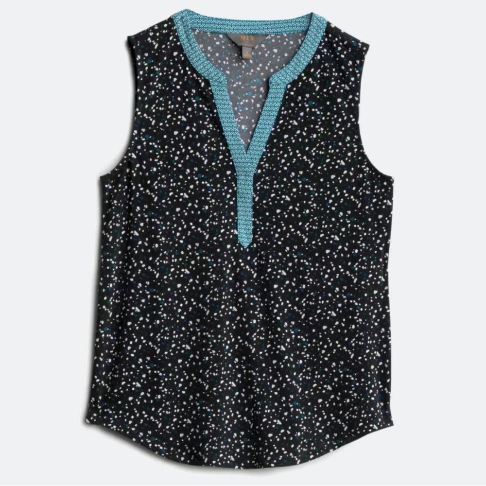 Mix by 41 Hawthorn Claire’s Split Neck Knit Too Black and Blue